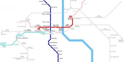 Mapa Metro de Varsovia, polonia