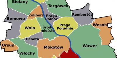 Mapa de Varsovia barrios 