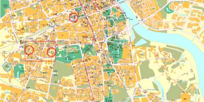 Rúa mapa de Varsovia centro da cidade