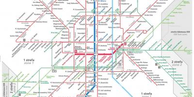 Varsovia transporte mapa