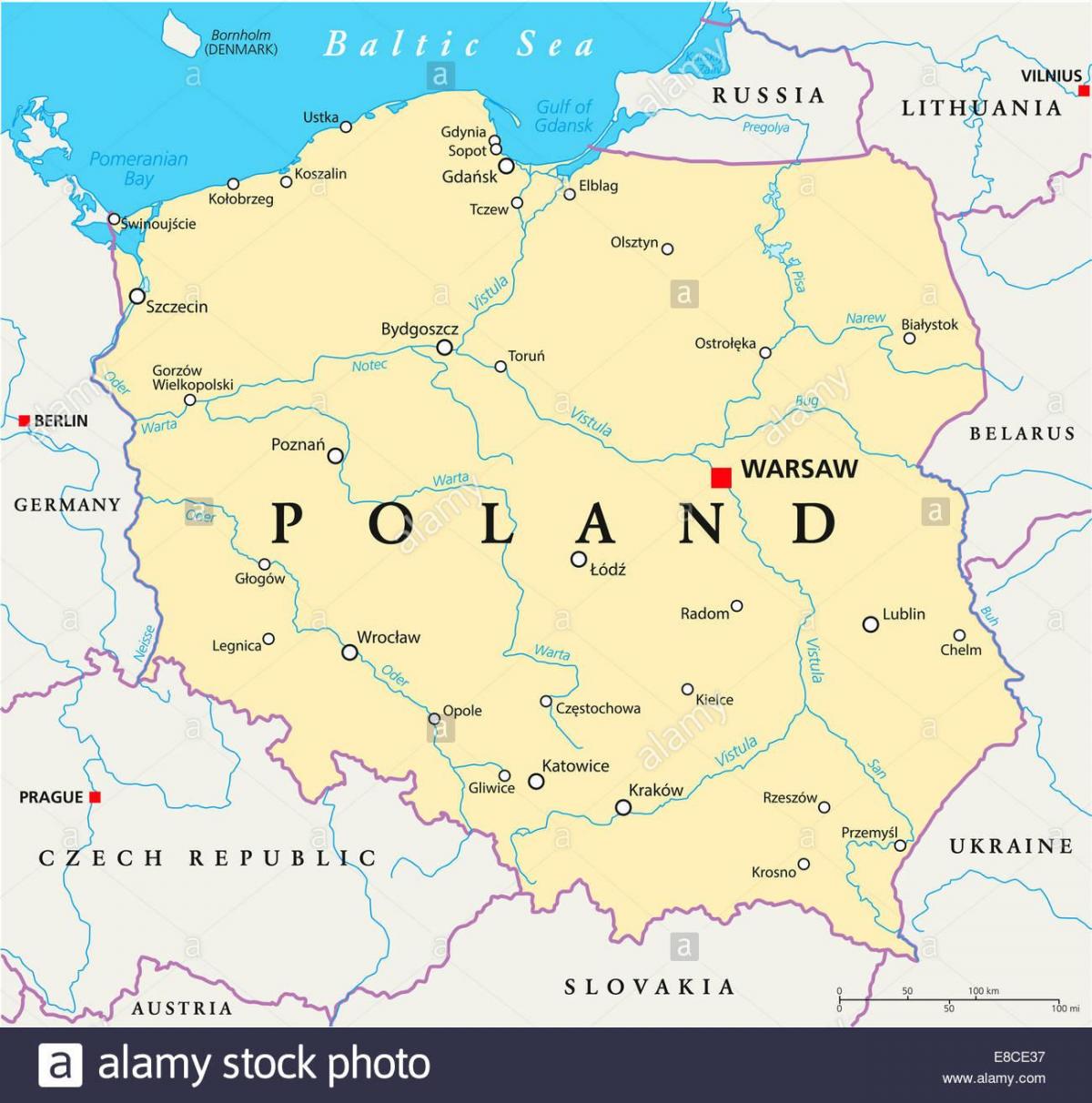 Varsovia localización no mapa do mundo