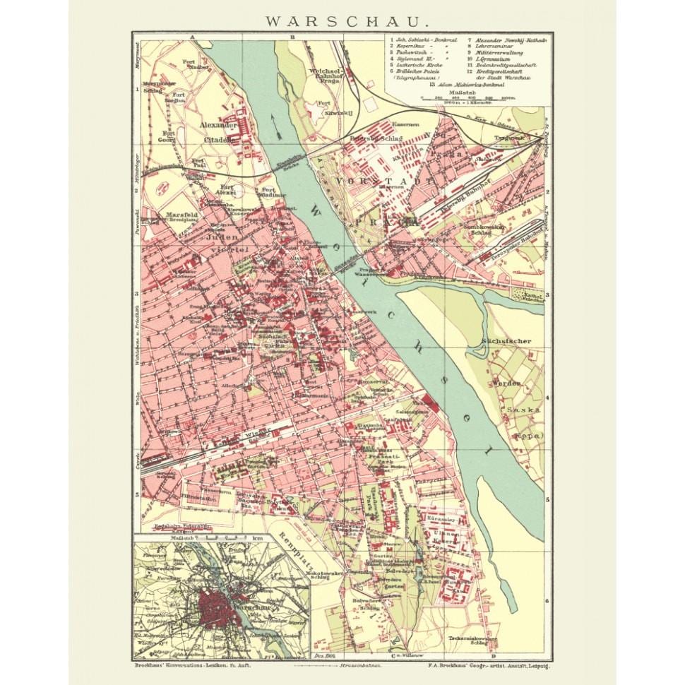 cidade vella de Varsovia mapa