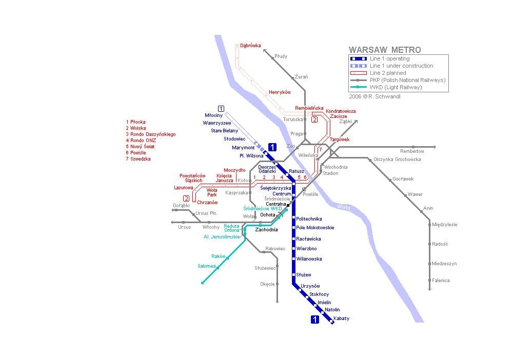 Varsovia subterráneo mapa