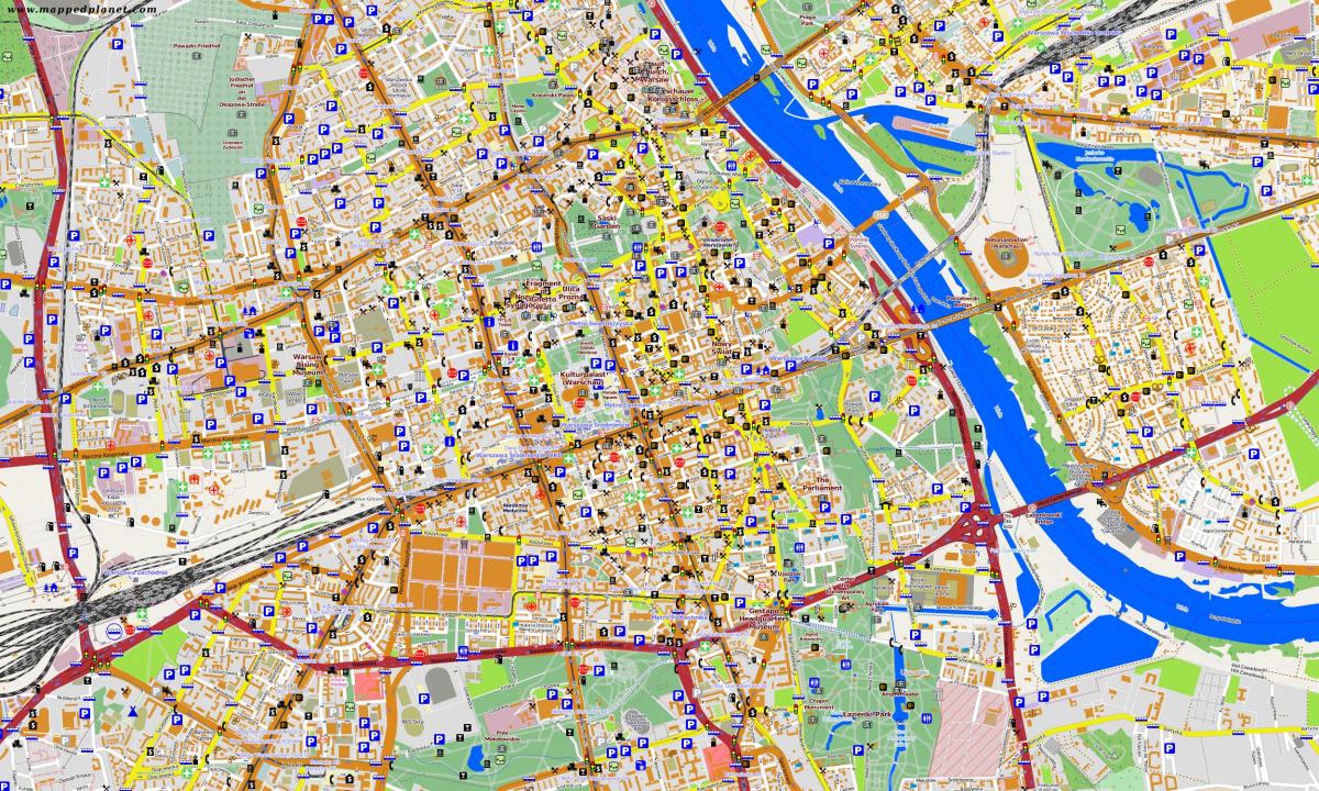Mapa de Varsovia fóra de liña 