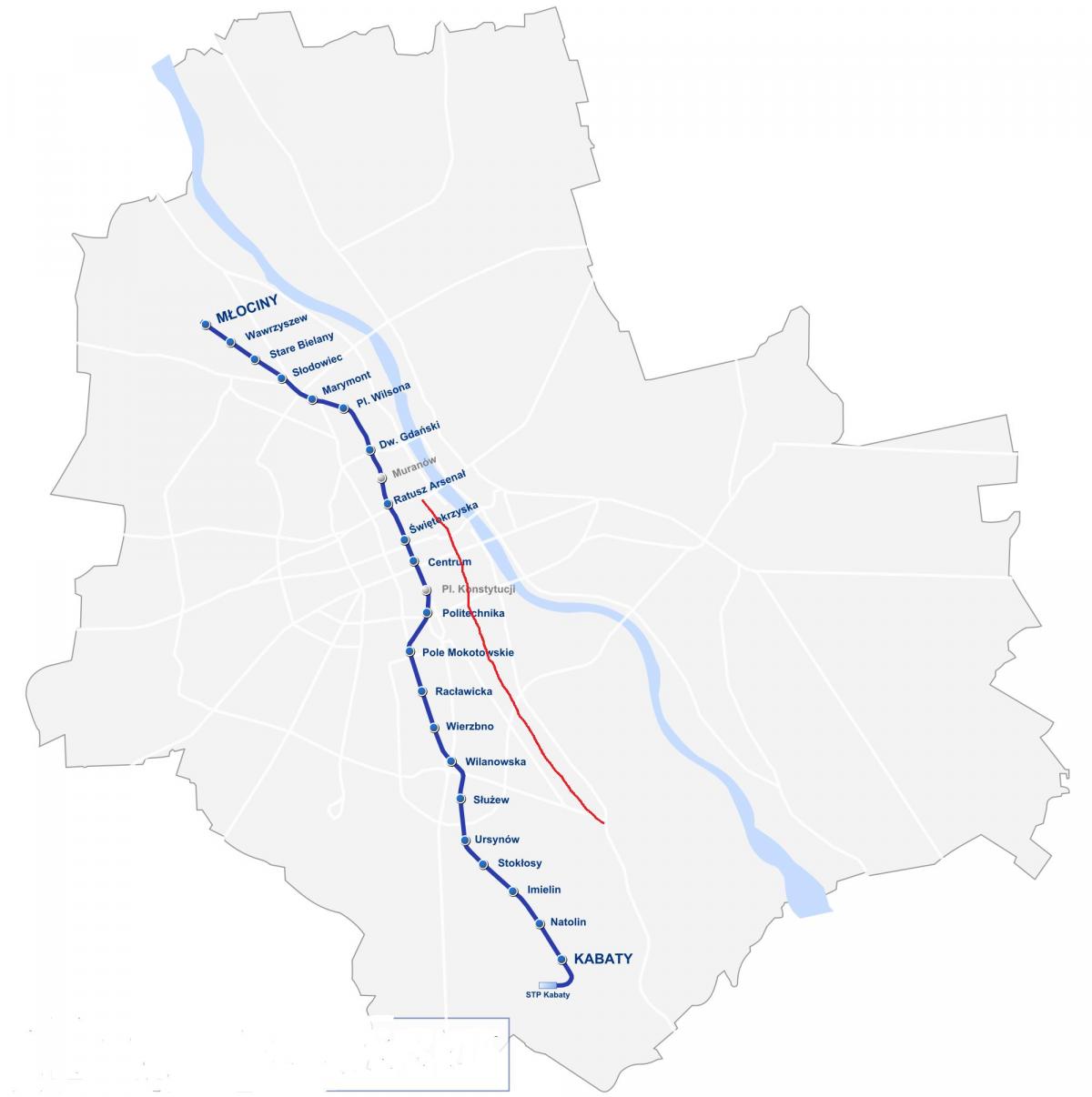Mapa de Varsovia real ruta 
