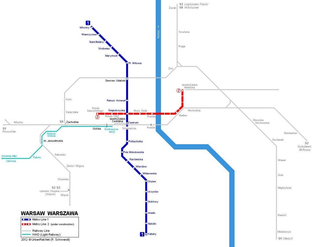 mapa metro de Varsovia