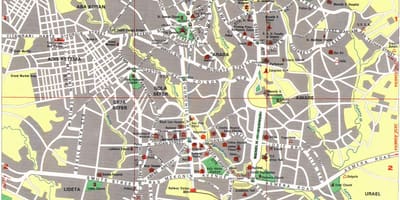 Mapa de Varsovia atraccións 