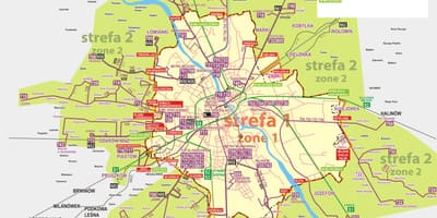 Mapa de Varsovia, autobús 
